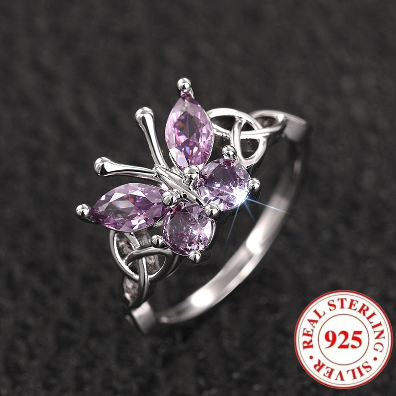 Vintage Style Butterfly Ring with Cubic Zirconia